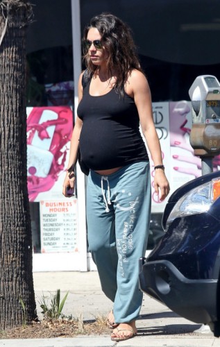 Mila Kunis looks ready to pop as she leaves a nail salon