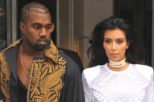 Kim and Kanye head to Balmain fashion show with mother Kris