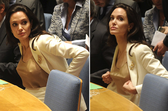 Актриса и посол доброй воли Организации Объединенных наций Анджелина Джоли ...